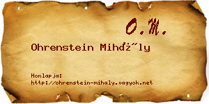 Ohrenstein Mihály névjegykártya